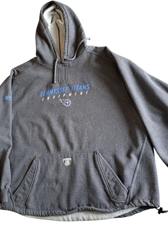 Reebok Other - Vtg Reebok Tennessee Titans NFL Equipment Gray Hoodie 2XL Cotton Drawstring Mens